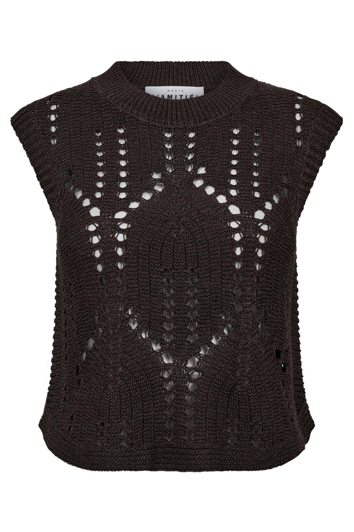 Point Knit Vest Mocca - HL10224