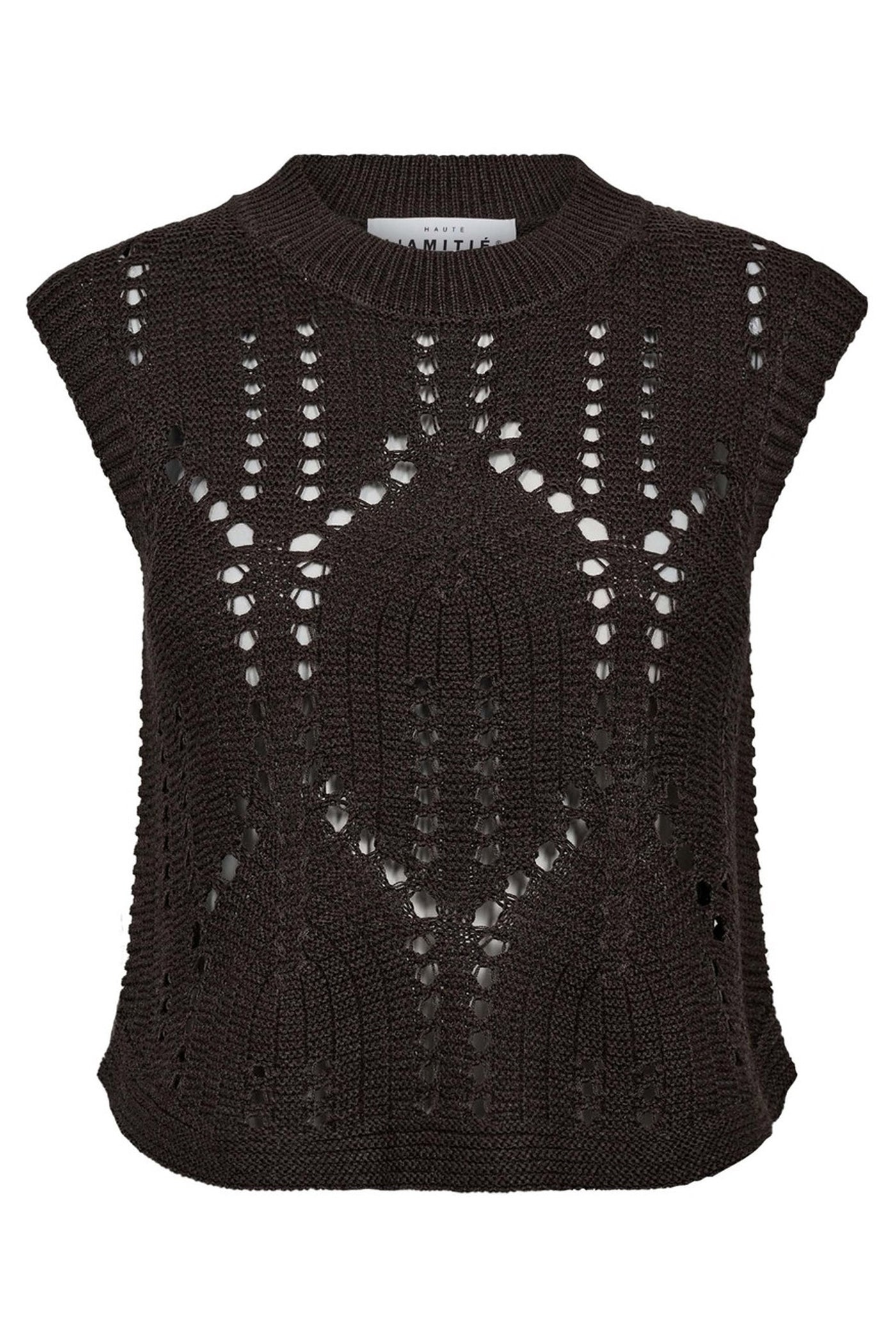 Point Knit Vest Mocca - HL10224