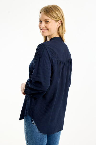 Oline blouse Navy - 16756 Thumbnail
