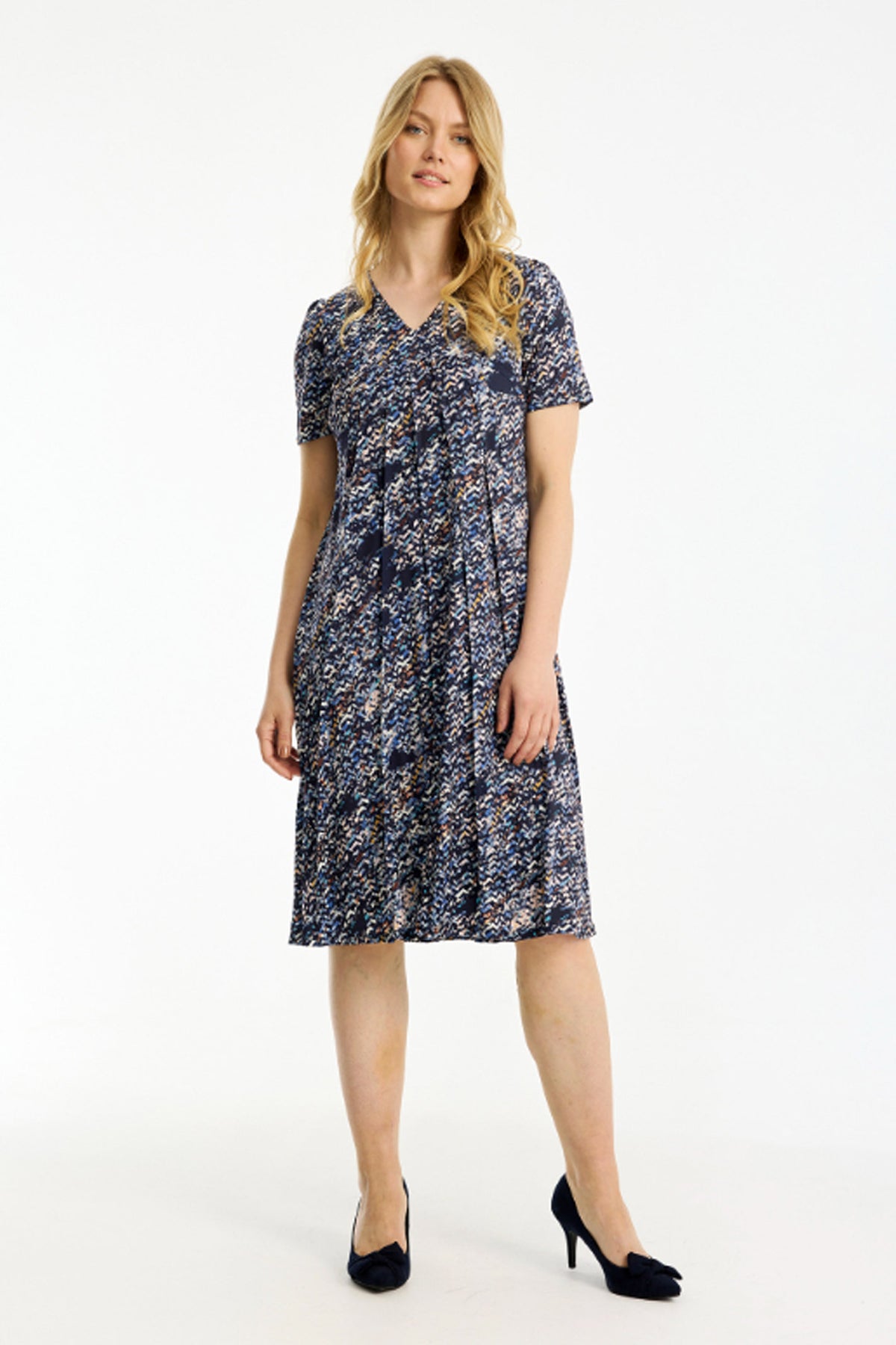 Lucy dress short sleeves Blue