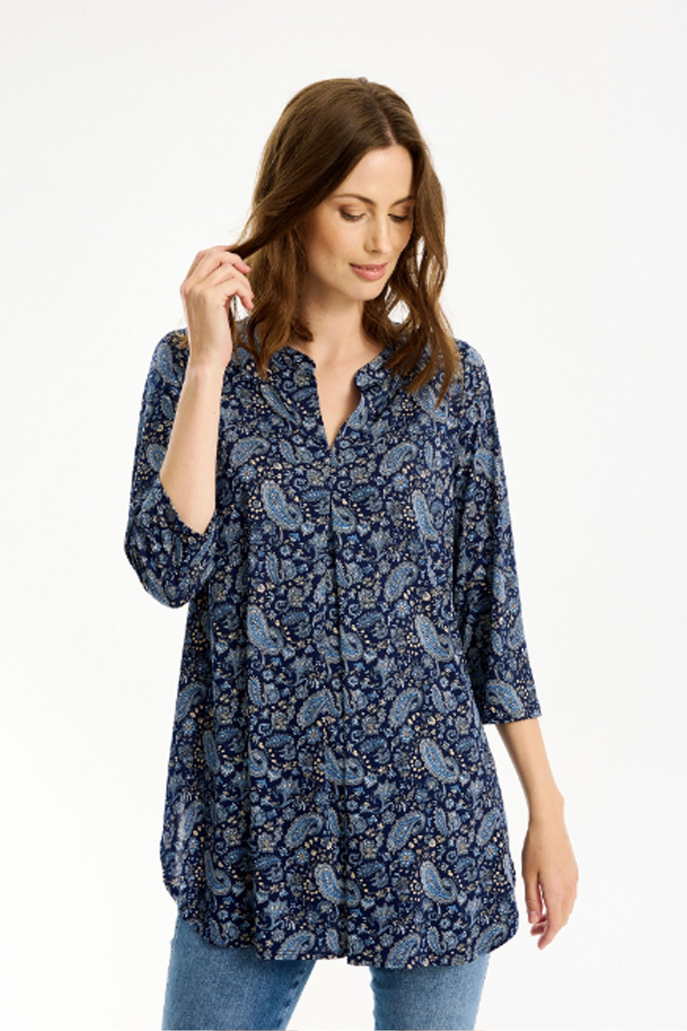 Maracollina tunic 3/4 sleeves Blue - 16780
