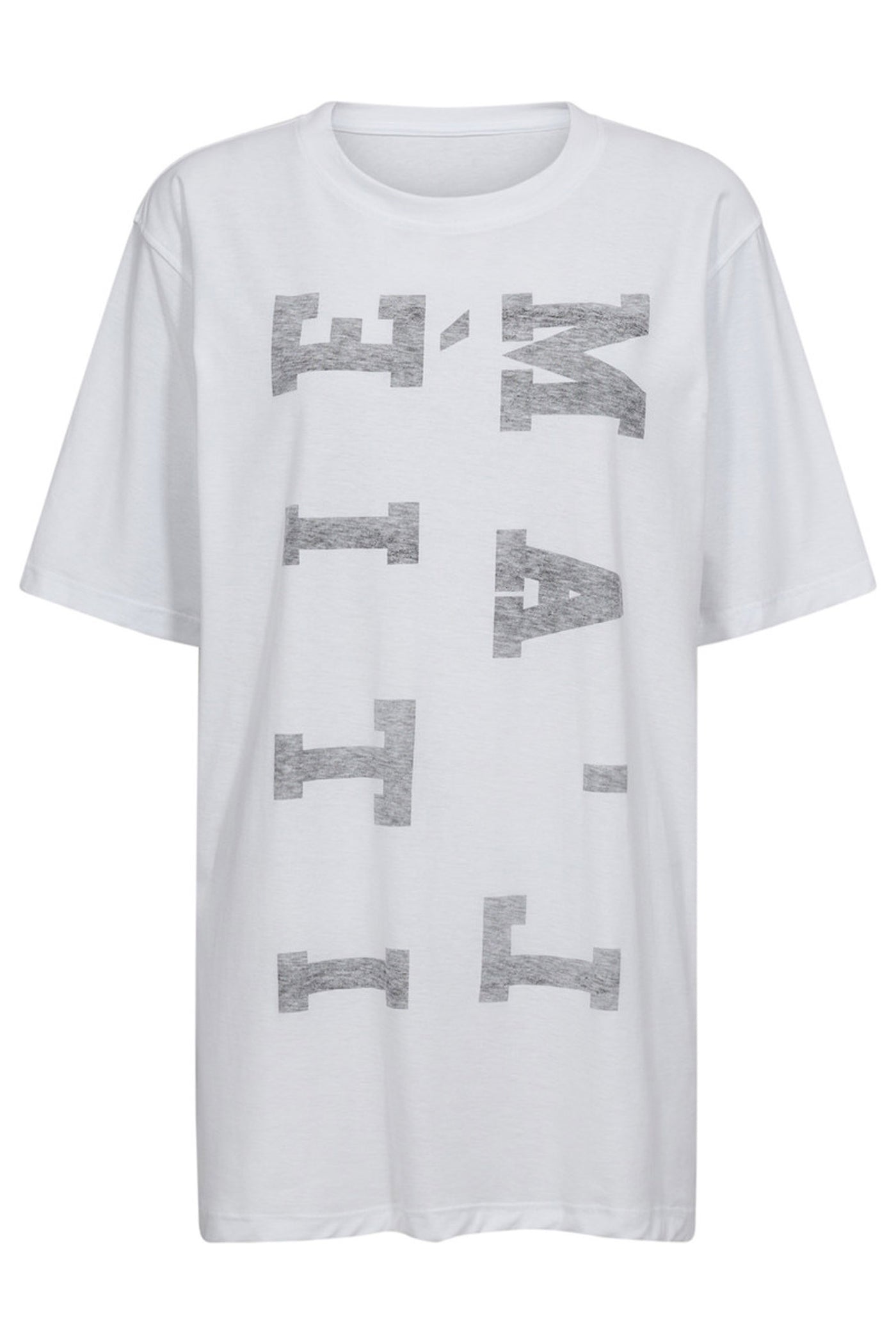 Maxi Reverse Logo Tee White/Black Print - HL10231