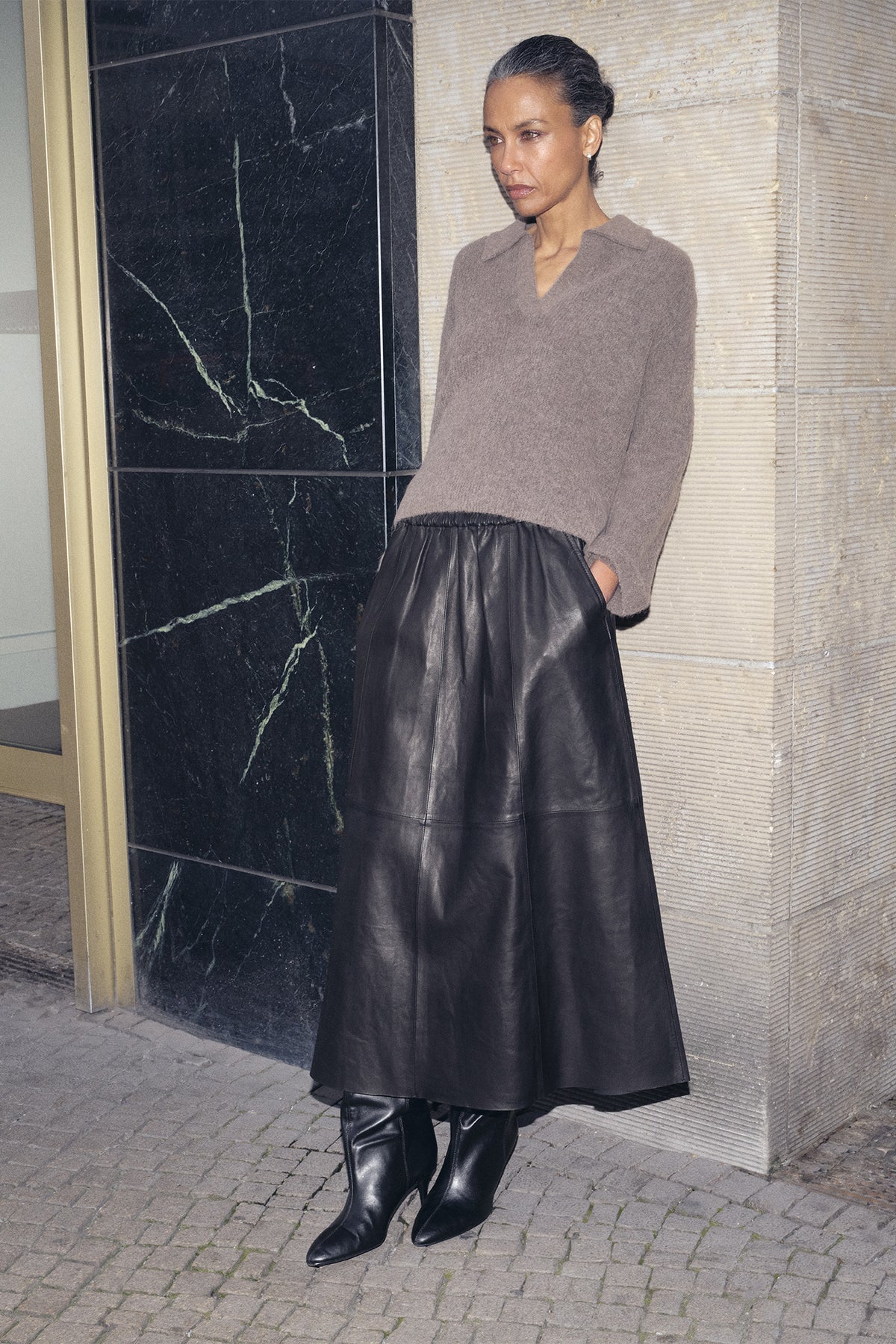 MMDeena Leather Skirt Black - 174390