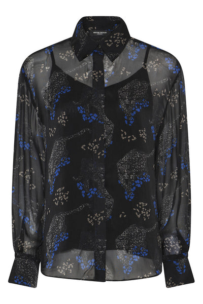 ChionoBBAgata shirt Black Blue leopard print - BBW4616 Thumbnail