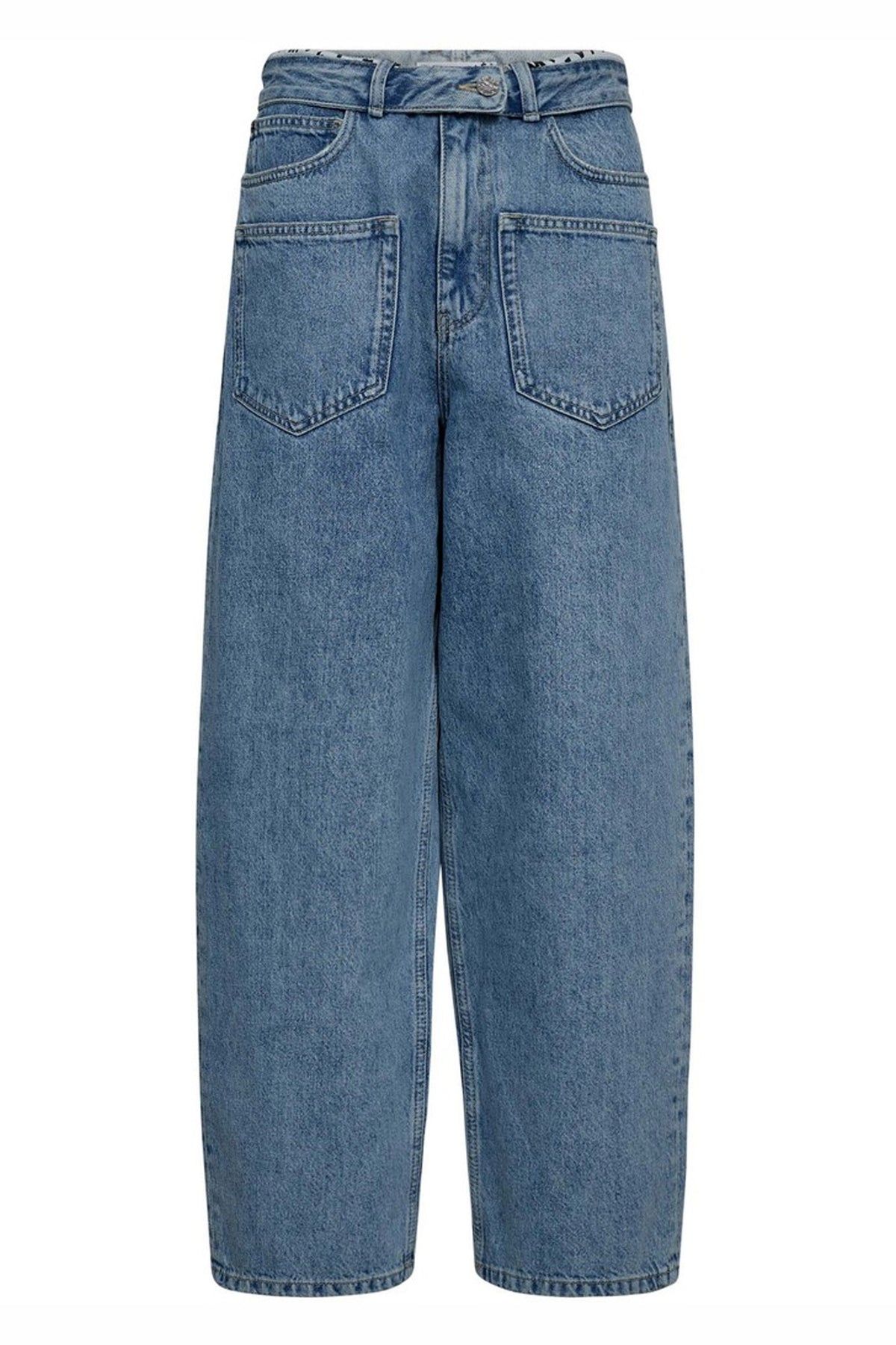 Flip Waist Pocket Jeans Bleached Denim - HL10179