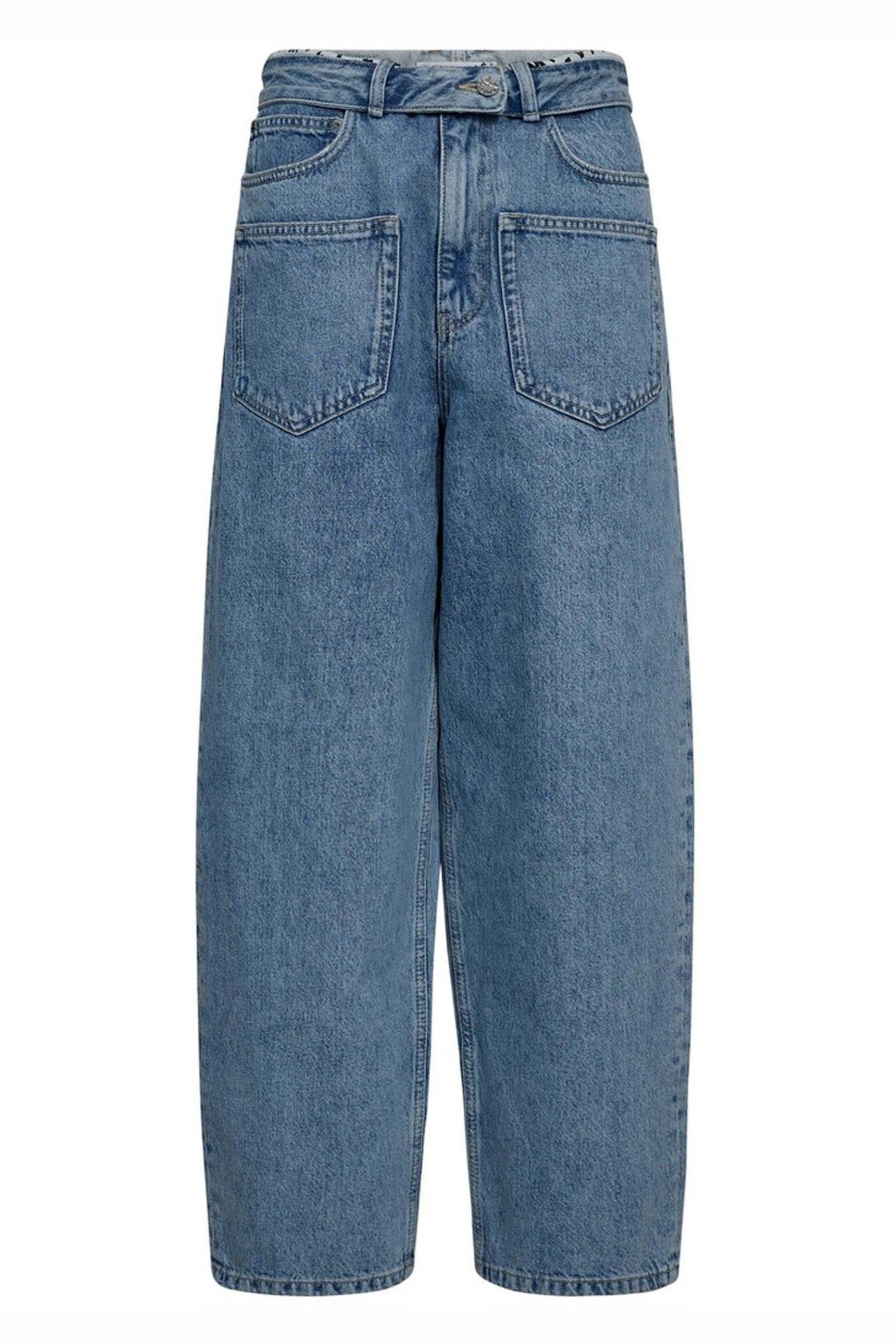 Flip Waist Pocket Jeans Bleached Denim - HL10179