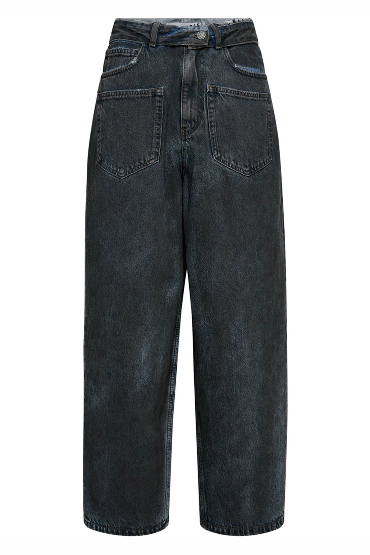 Flip Waist Pocket Jeans Black Black - HL10228
