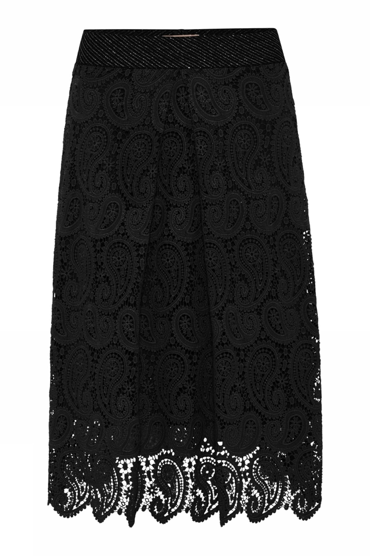 Emelie, midi lace skirt 1999-Black - 58555/8038