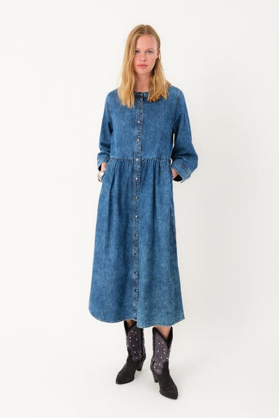 AliyaLL Maxi Dress LS 100 Washed Denim - 25420-3003 Thumbnail