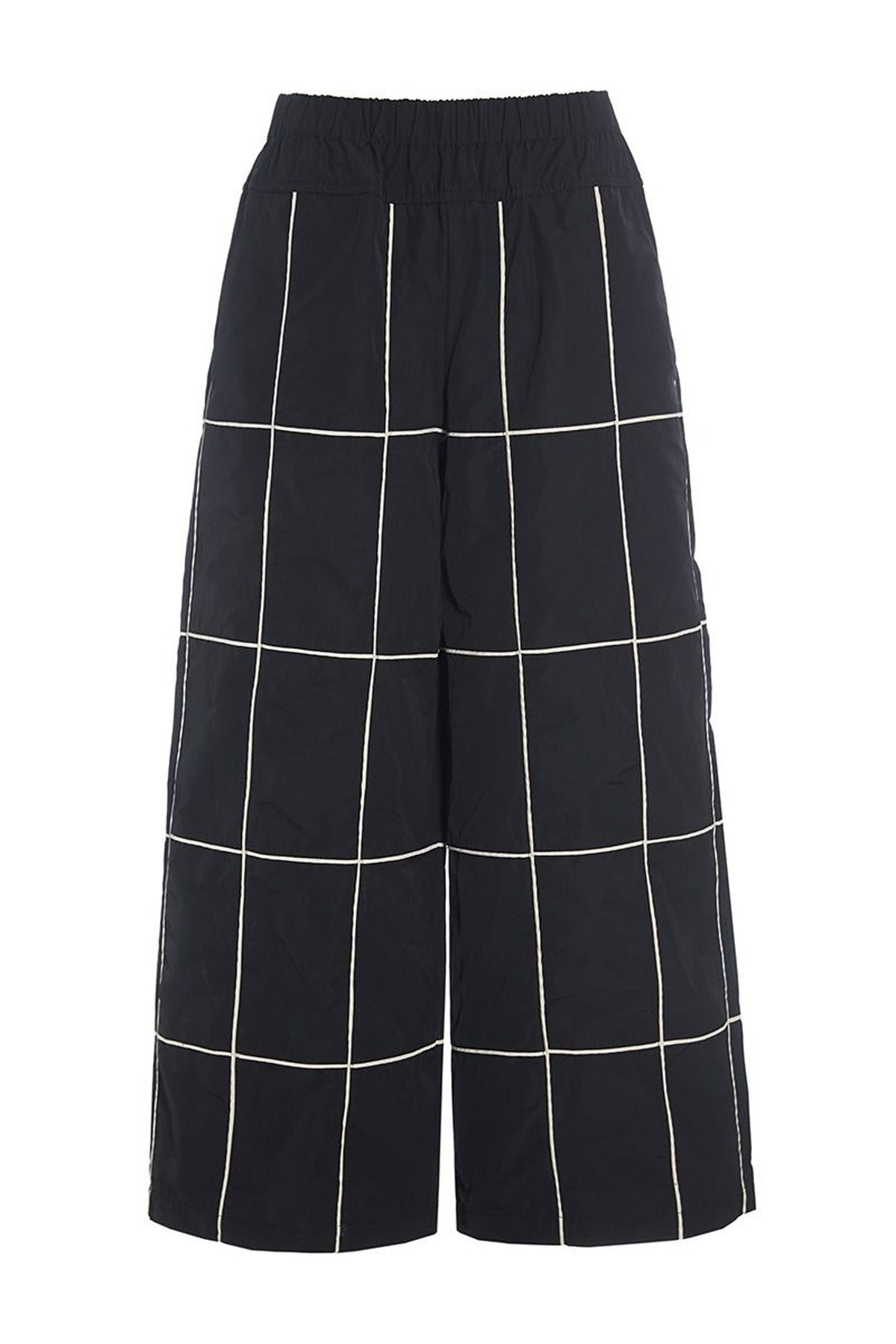 Fukkura poplin bukser med bise BLACK/IVORY BIESSE - 256-2380-5307