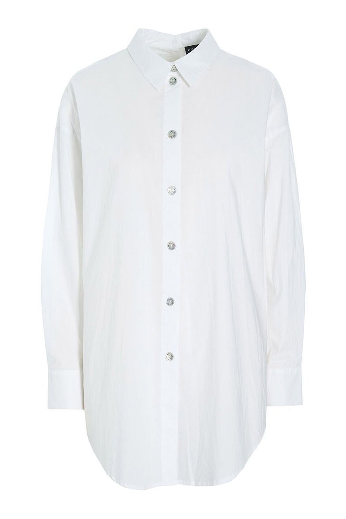Core cotton skjorte med luknin White - 256-2226-5327