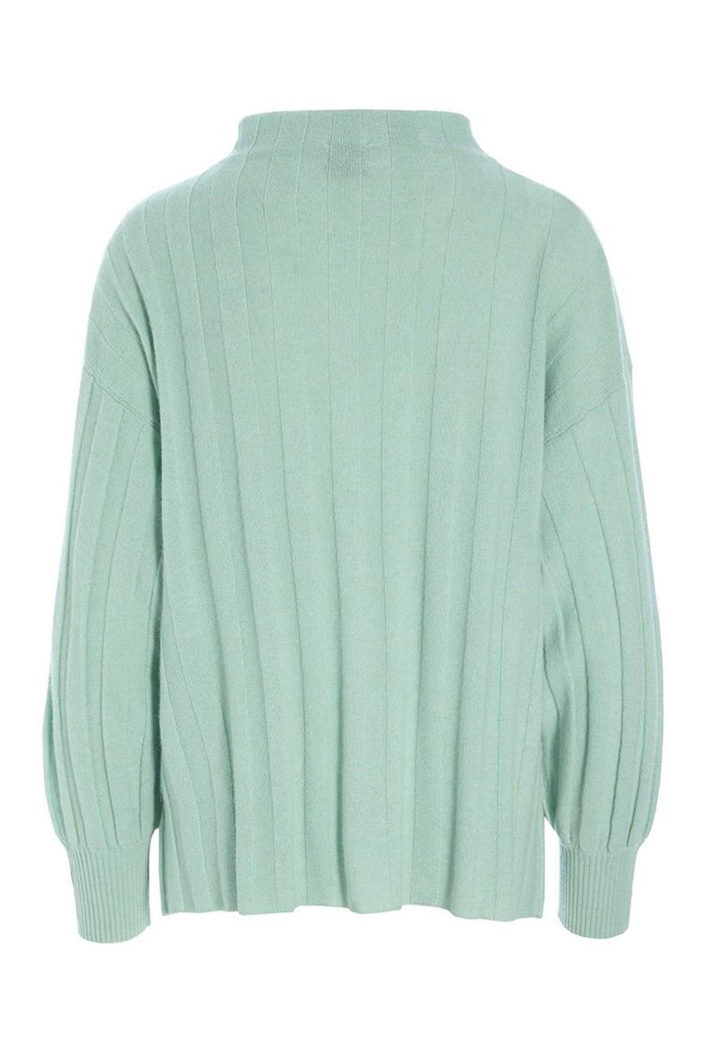 Cloud cashmere rib bluse GREEN JADE - 256-1049-5358