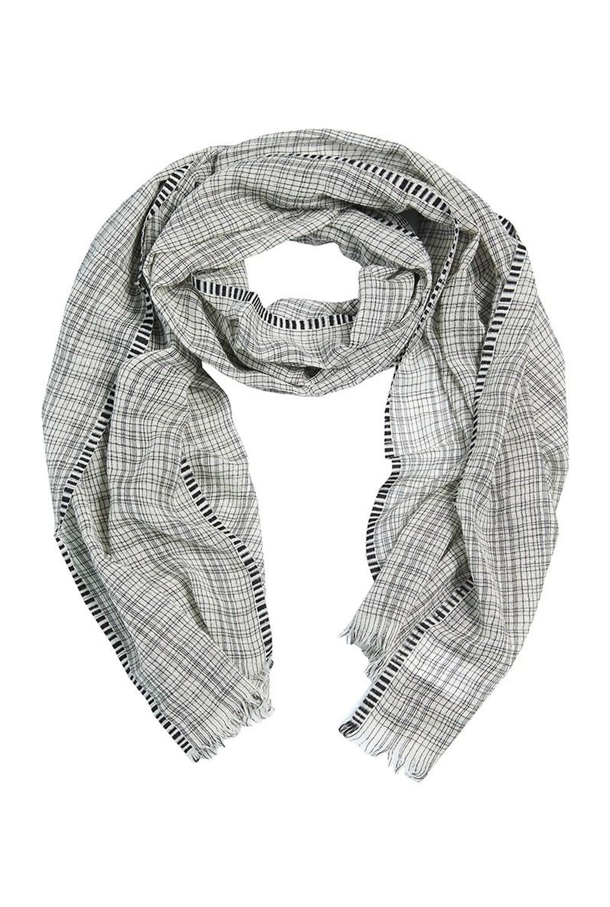 Irregular check tÃ¸rklÃ¦de BLACK/LILY WHITE CHECK - 256-5119-5469