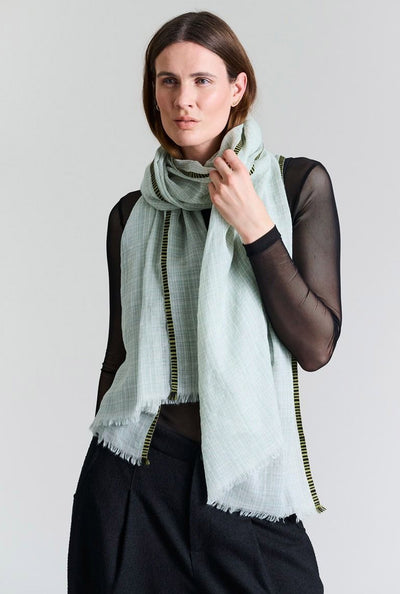Irregular check tÃ¸rklÃ¦de GREEN JADE/SAGE CHECK - 256-5119-5469 Thumbnail