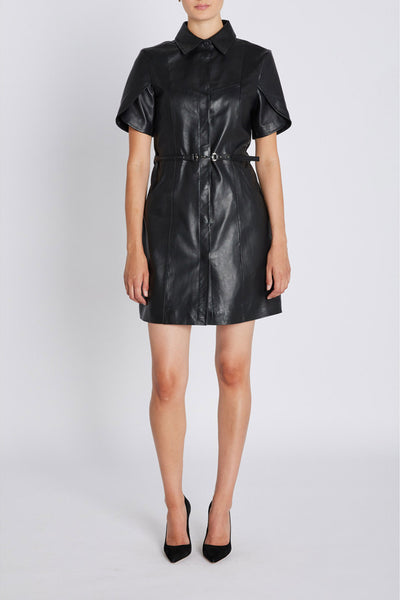 SoftBBZendianna Leather dress Black - BBW4687 Thumbnail