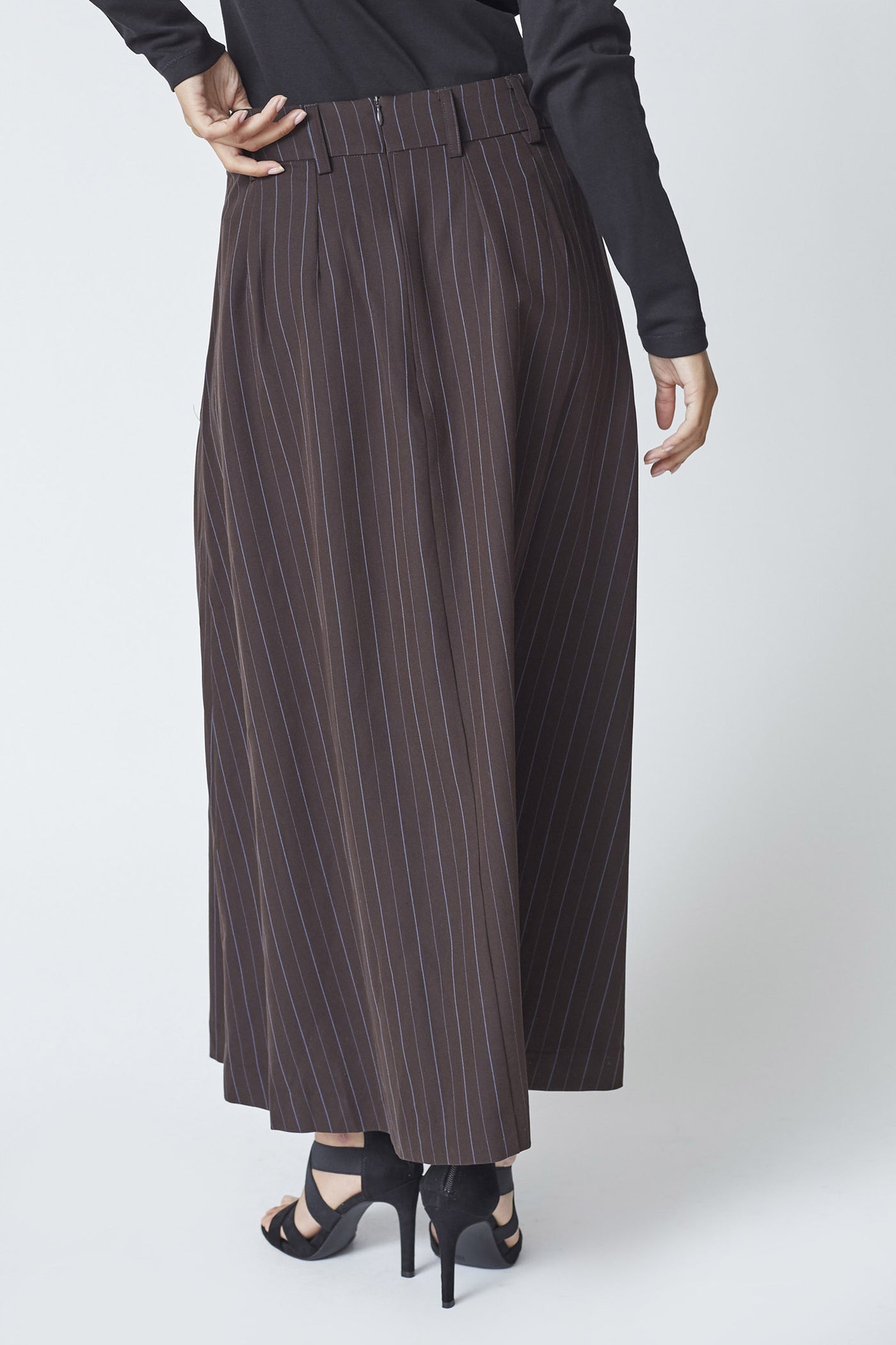 AnyaCC Trinny Pleat Skirt 145-Dark Brown - 44001