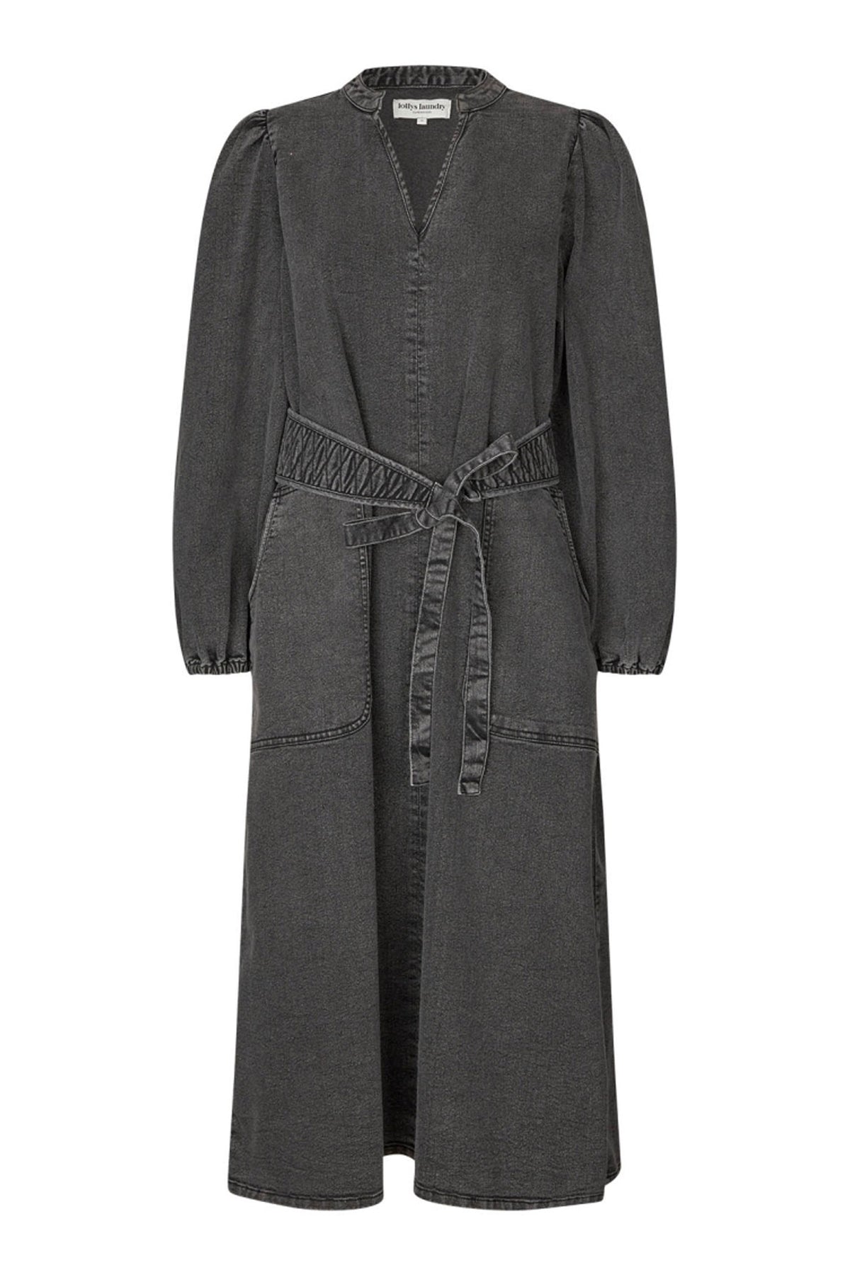 ParisLL Midi Dress LS 18 Washed Black - 25454-3030