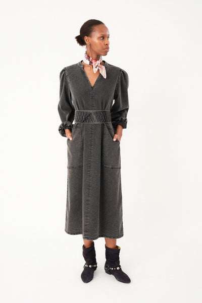 ParisLL Midi Dress LS 18 Washed Black - 25454-3030 Thumbnail