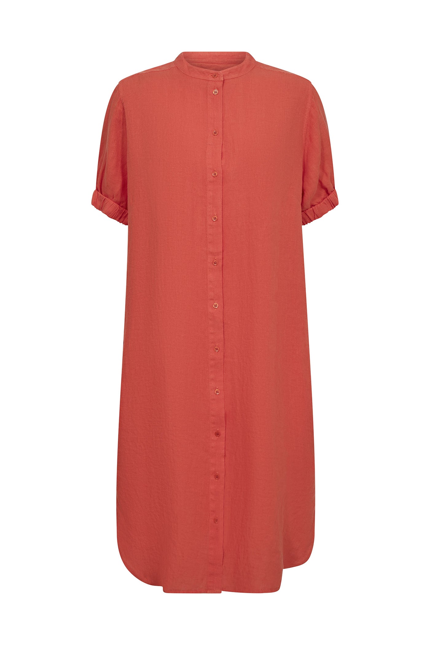 MMArleth SS Linen Dress Spicy Orange - 177990