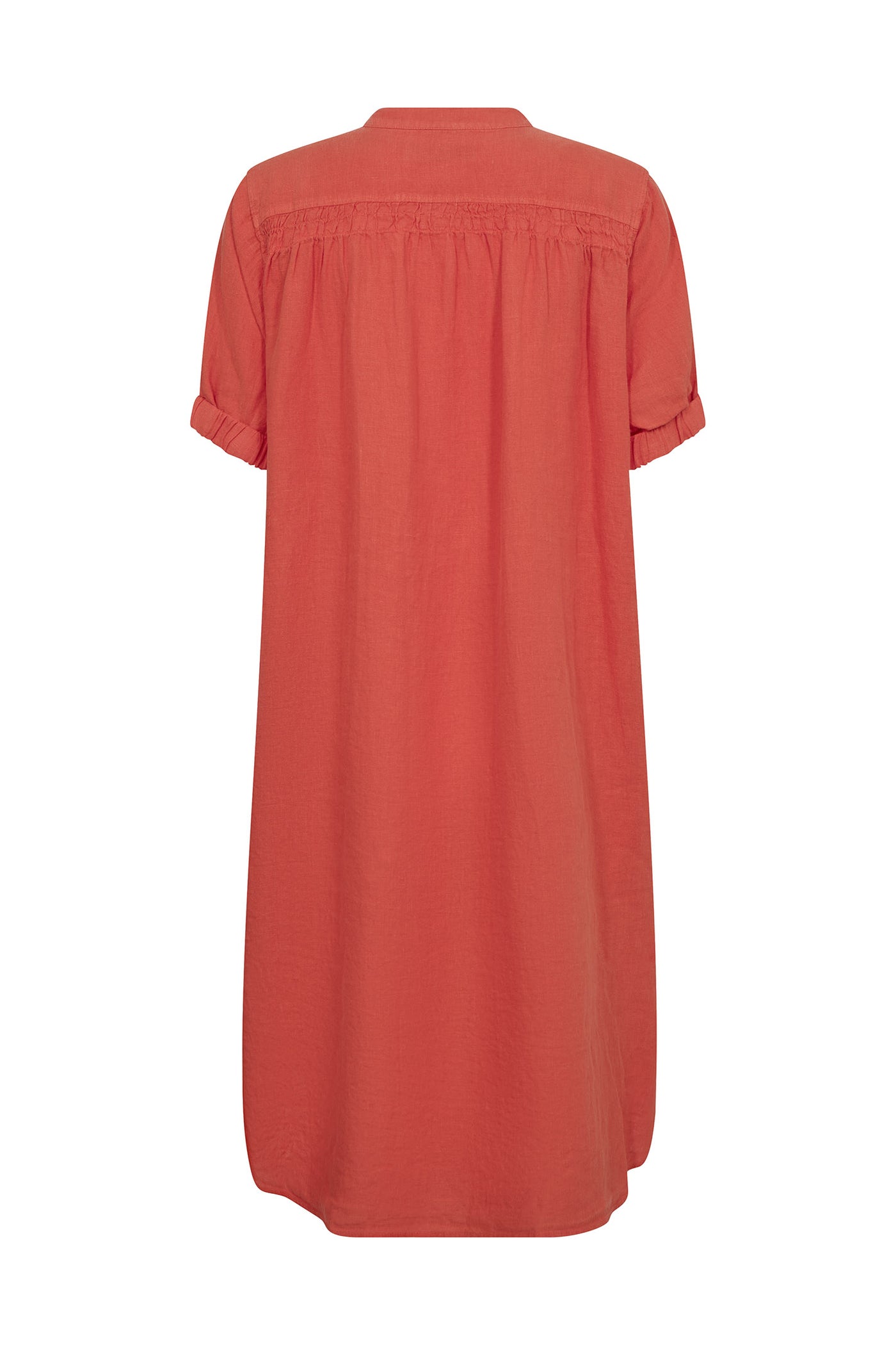 MMArleth SS Linen Dress Spicy Orange - 177990