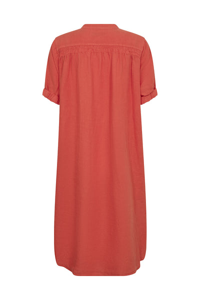 MMArleth SS Linen Dress Spicy Orange - 177990 Thumbnail