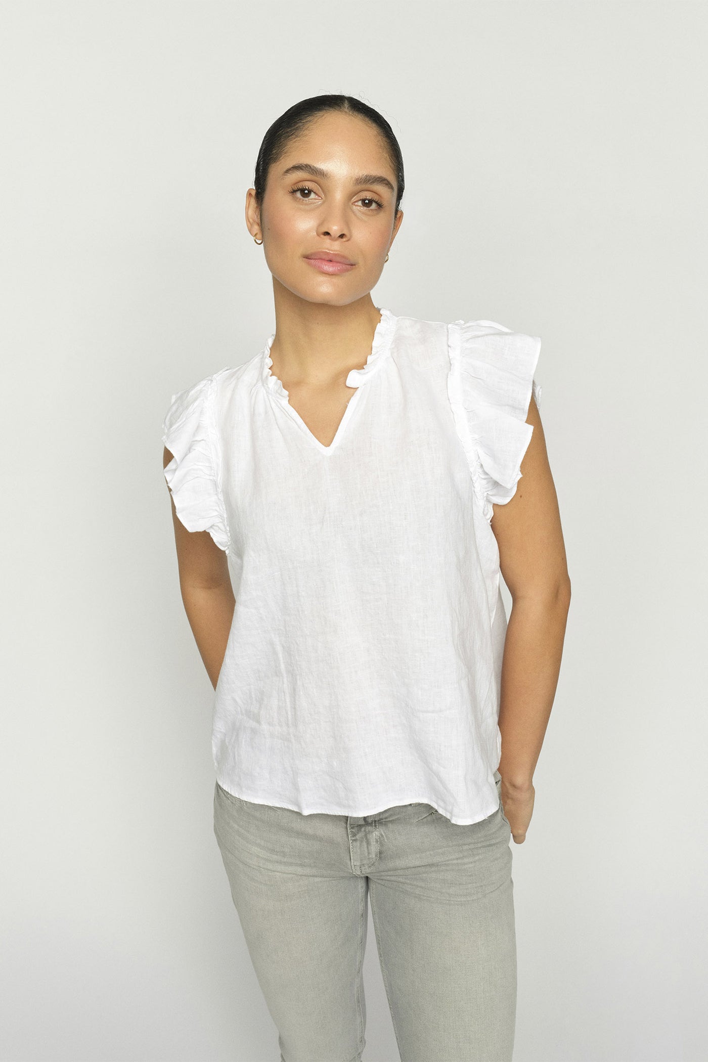MMTea Linen Blouse White - 178100