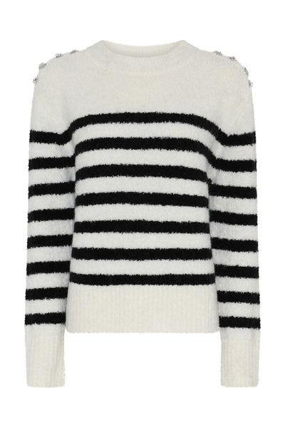 PompomBBAddie knit Snow white / black - BBW5201 Thumbnail