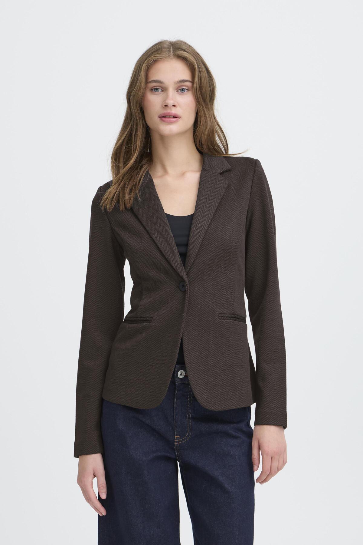 IHKATE JACQUARD BL4 BLACK BROWN HERRINGBONE - 20121600