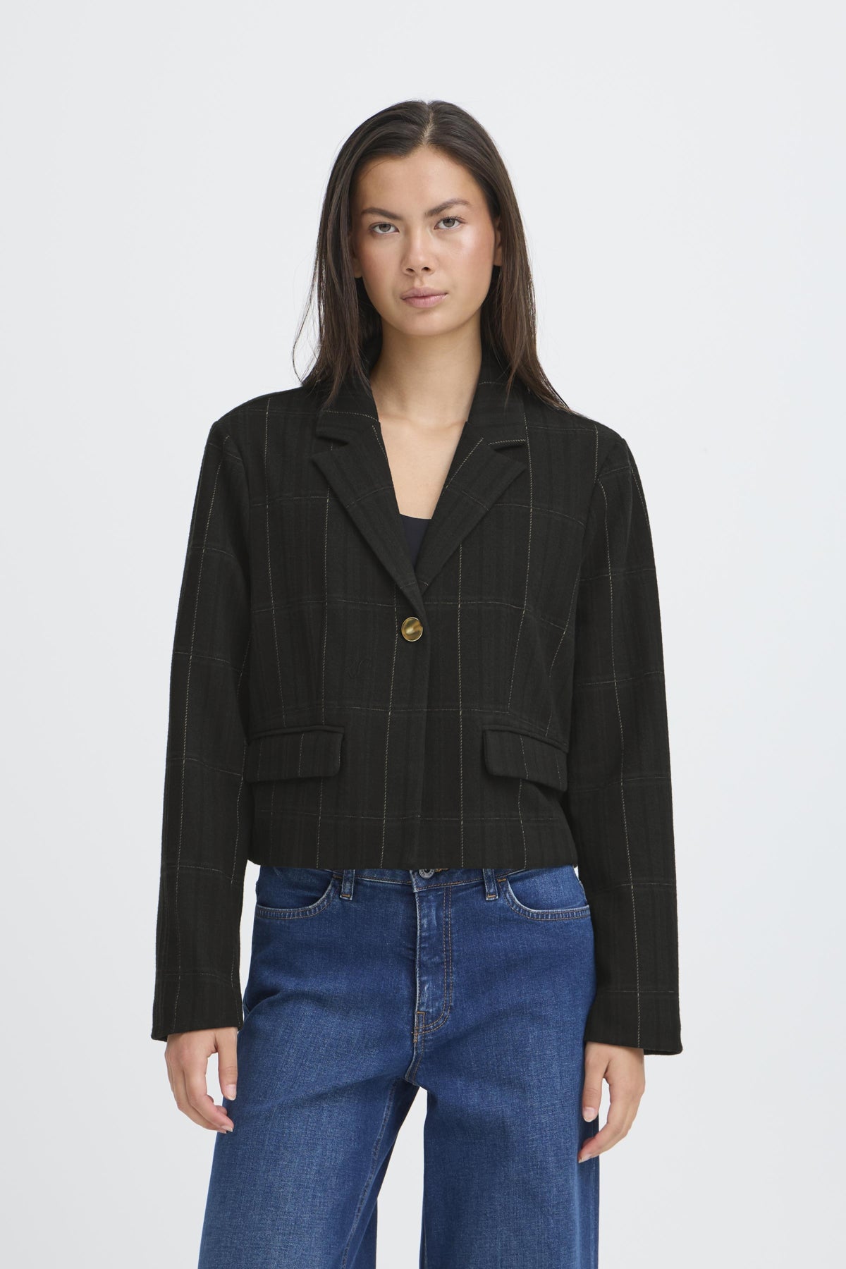 IHKATE WOOLLEY BL BLACK/GREEN CHECK - 20124665