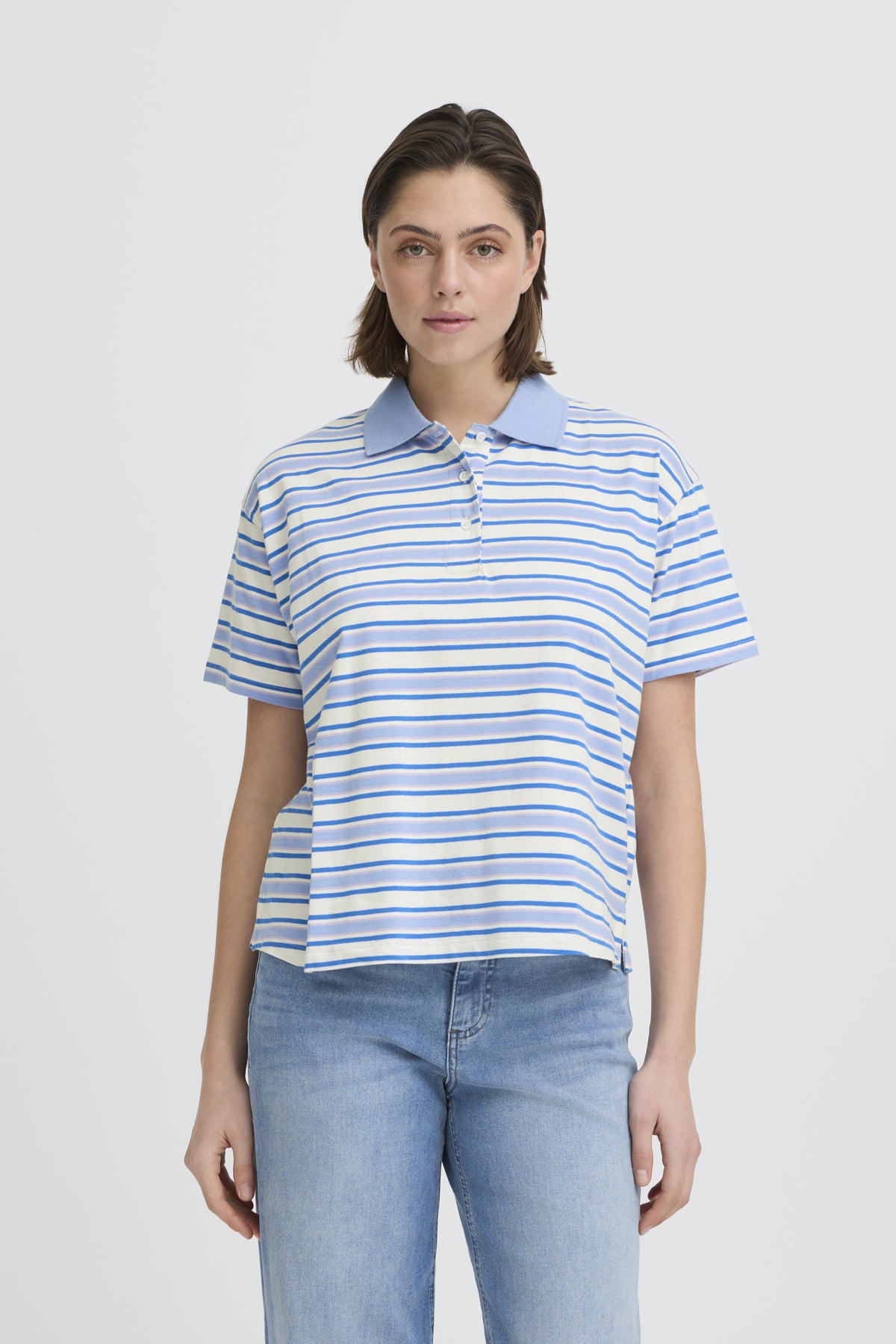 IHMIRA POLO SS BLUE MULTI STRIPE - 900003454 - 20125016