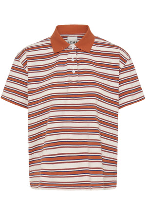 IHMIRA POLO SS RED MULTI STRIPE - 900003455 - 20125016
