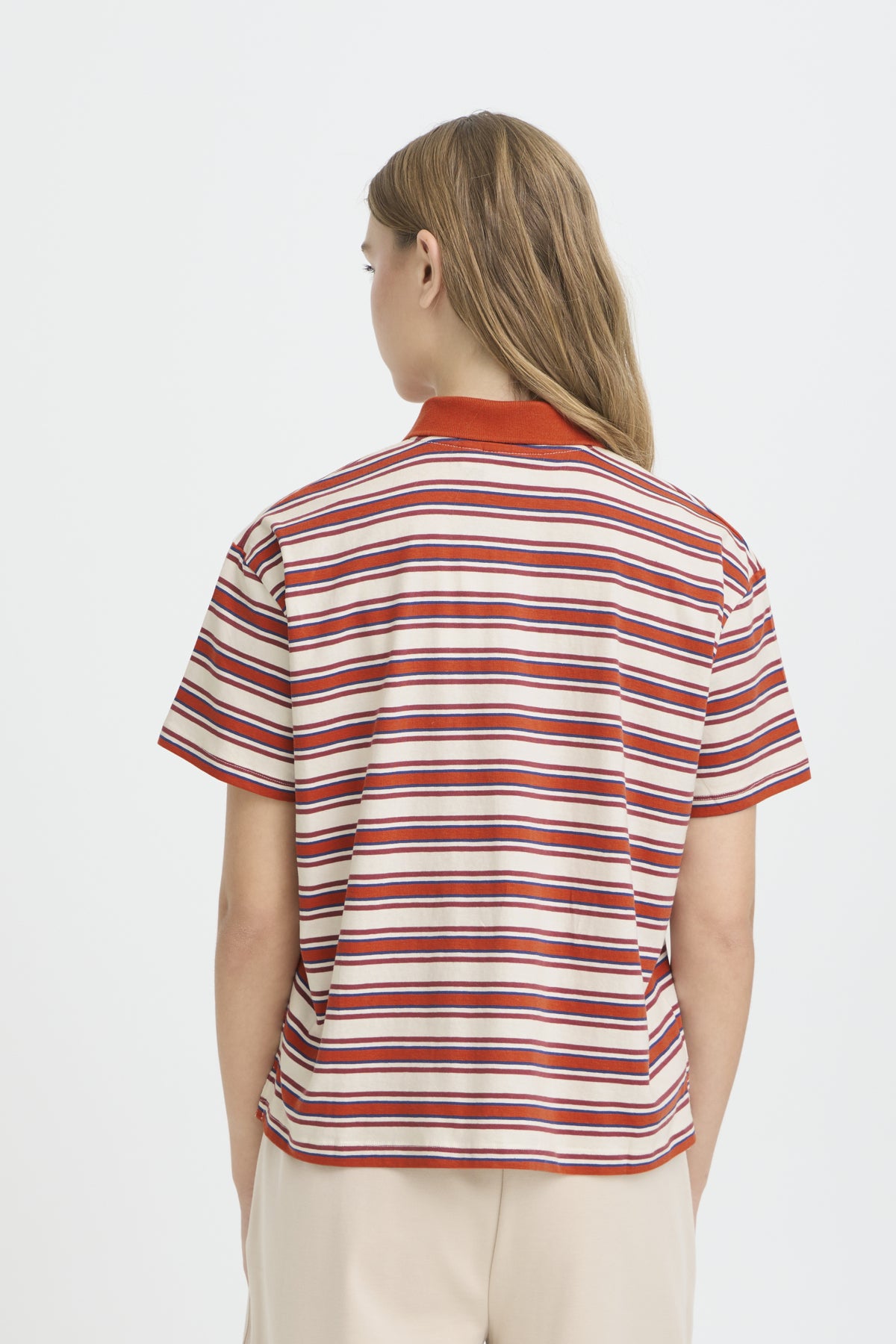 IHMIRA POLO SS RED MULTI STRIPE - 900003455 - 20125016