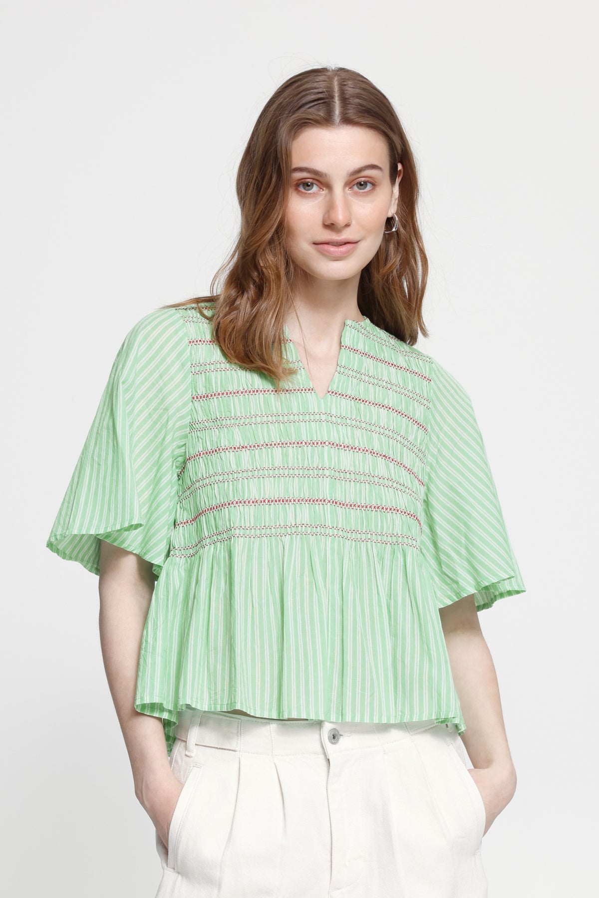 IHLOCY SS GREEN / BIRCH STRIPE - 9000066 - 20125762