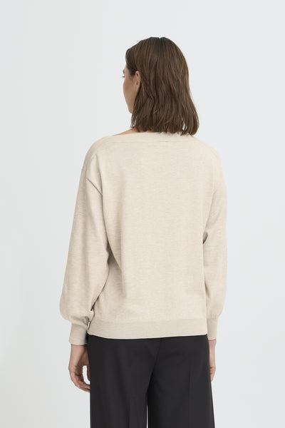 IHLULS BOAT NECK LS Oatmeal Melange - 1304011 - 20125811 Thumbnail