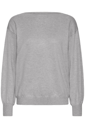 IHLULS BOAT NECK LS Light grey melange - 200317 - 20125811