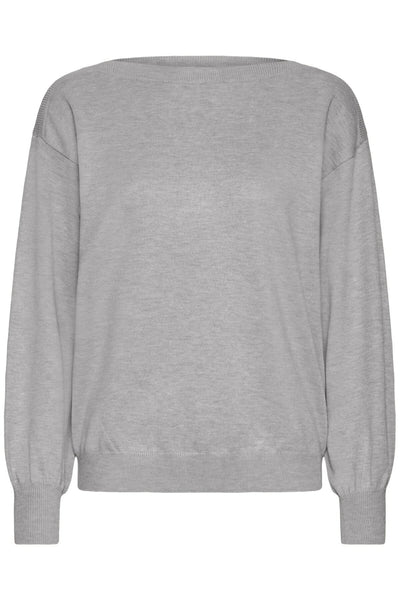 IHLULS BOAT NECK LS Light grey melange - 200317 - 20125811 Thumbnail