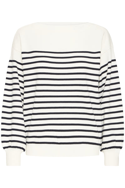 IHLULS BOAT NECK LS SOLID + WHITE TE STRIPE - 9000 - 20125811 Thumbnail