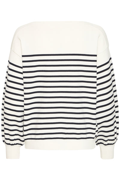 IHLULS BOAT NECK LS SOLID + WHITE TE STRIPE - 9000 - 20125811 Thumbnail
