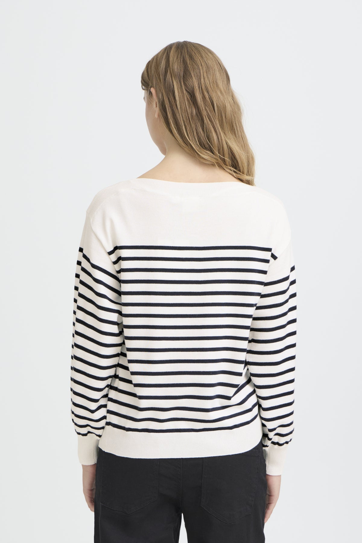 IHLULS BOAT NECK LS SOLID + WHITE TE STRIPE - 9000 - 20125811