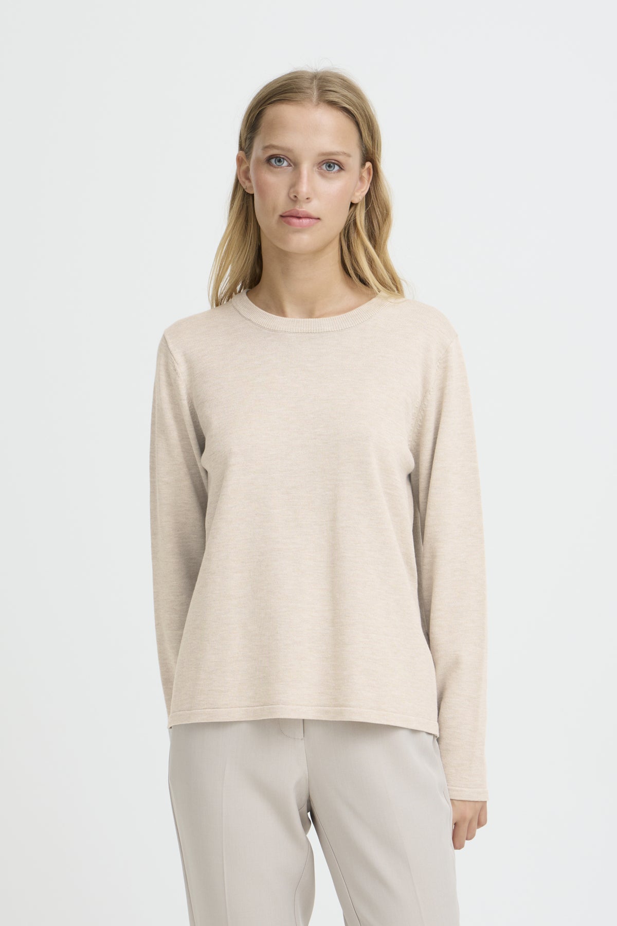 IHLULS O-NECK LS Oatmeal Melange - 1304011 - 20125814
