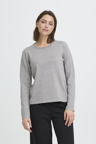 IHLULS O-NECK LS Light grey melange - 200317 - 20125814 Thumbnail
