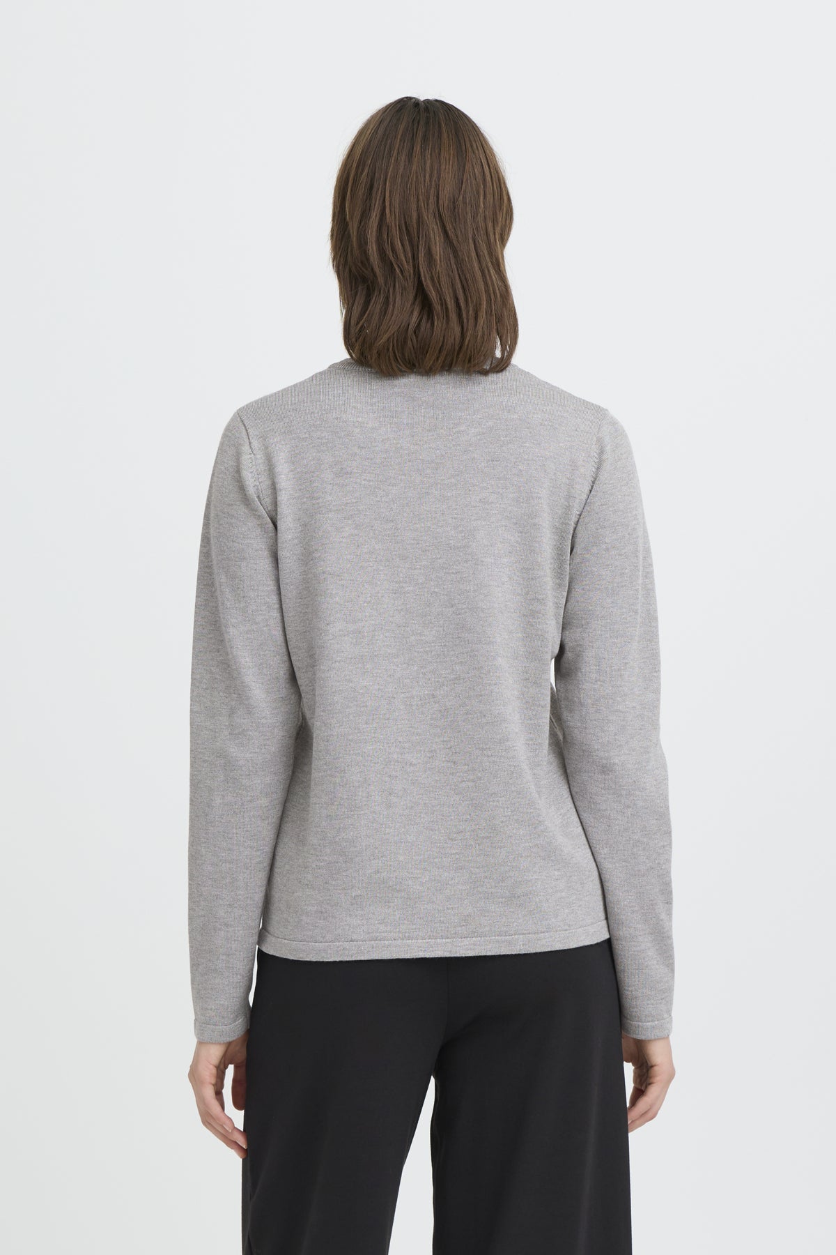IHLULS O-NECK LS Light grey melange - 200317 - 20125814