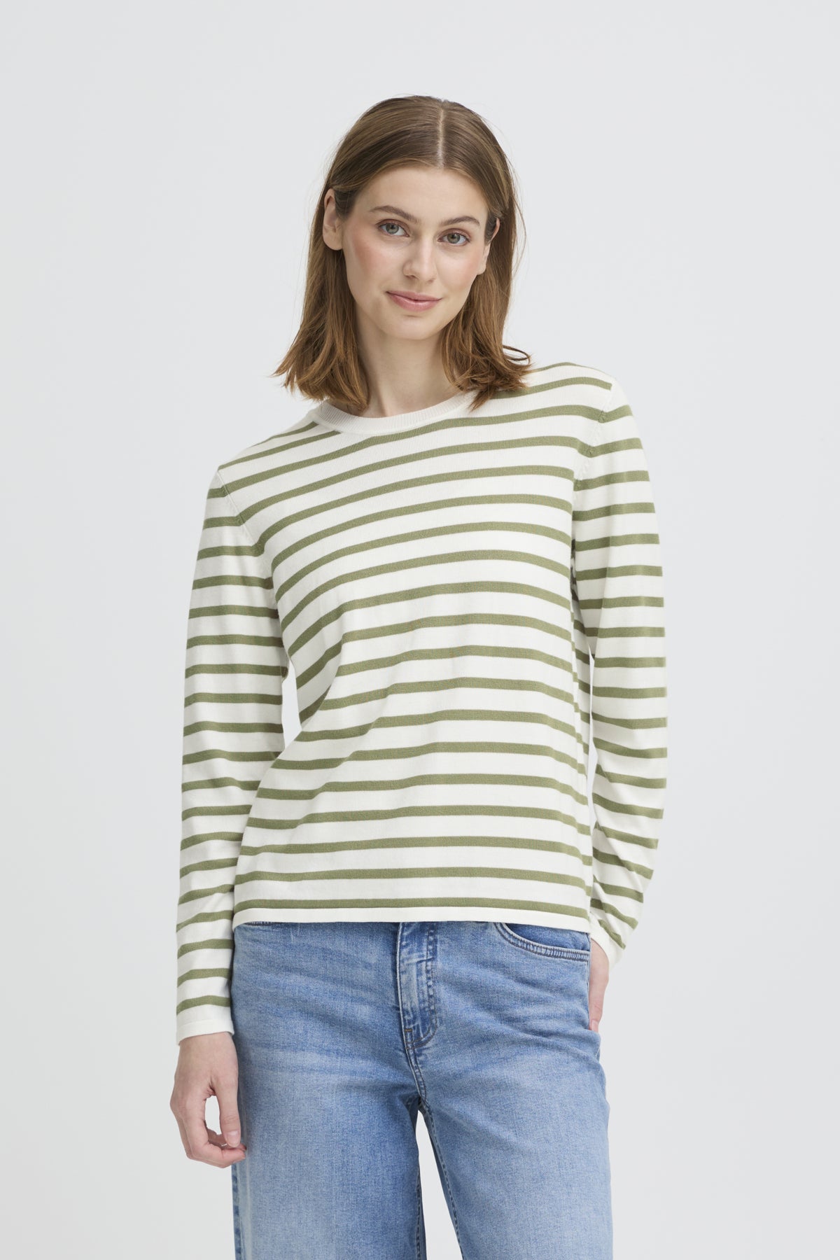 IHLULS O-NECK LS SMALL IGUANA WHITE STRIPE - 90 - 20125814
