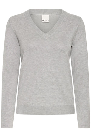 IHLULS V-NECK LS Light grey melange - 200317 - 20125815