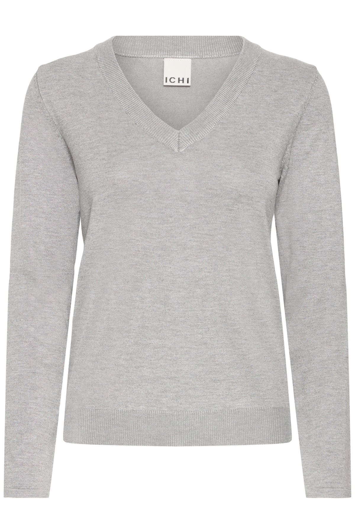 IHLULS V-NECK LS Light grey melange - 200317 - 20125815