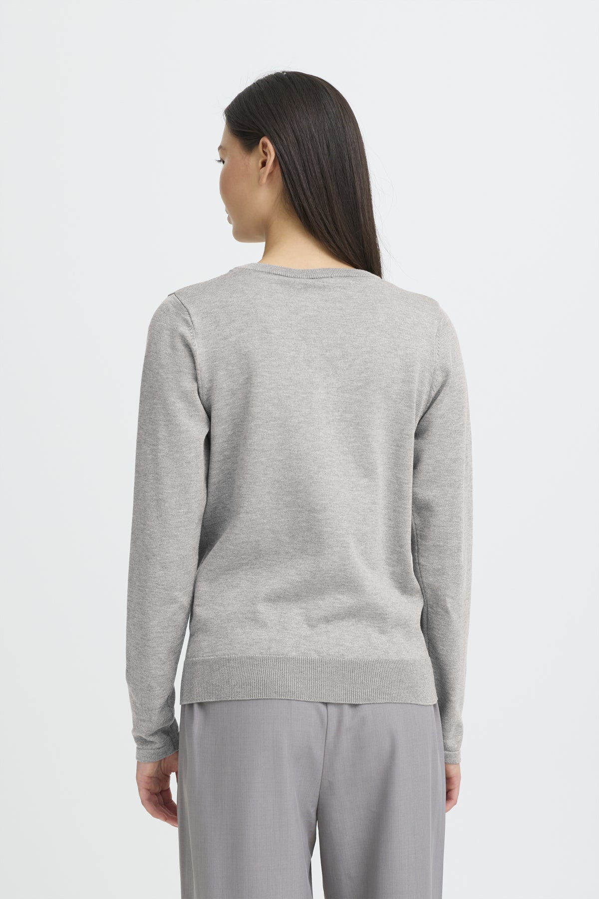 IHLULS V-NECK LS Light grey melange - 200317 - 20125815