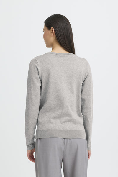 IHLULS V-NECK LS Light grey melange - 200317 - 20125815 Thumbnail