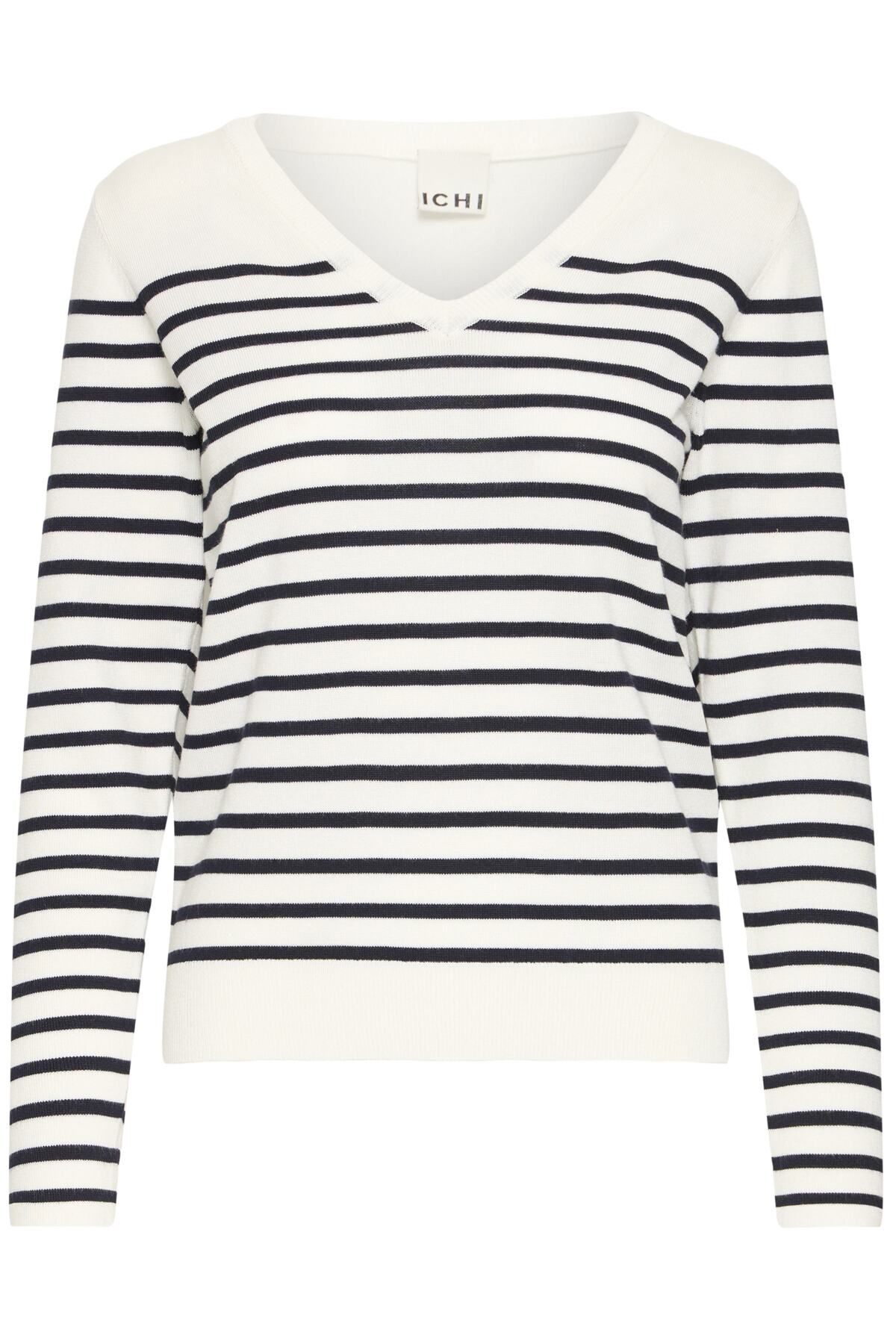 IHLULS V-NECK LS SOLID + WHITE TE STRIPE - 9000 - 20125815