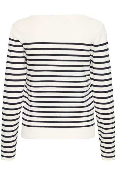 IHLULS V-NECK LS SOLID + WHITE TE STRIPE - 9000 - 20125815 Thumbnail