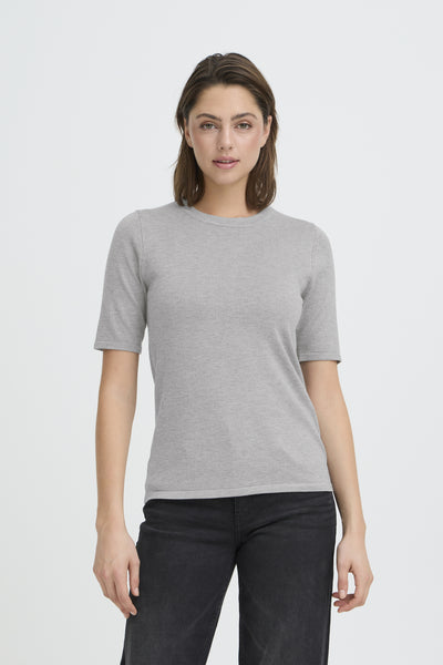 IHLULS O-NECK SS Light grey melange - 200317 - 20125816 Thumbnail